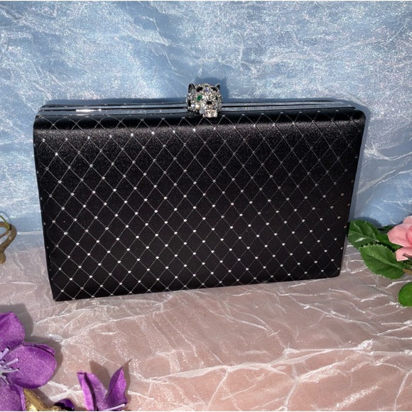 Clutch Bag, Kenneth J Lane Vintage Leopard/Rhinestone Clutch - Picture 9 of 9